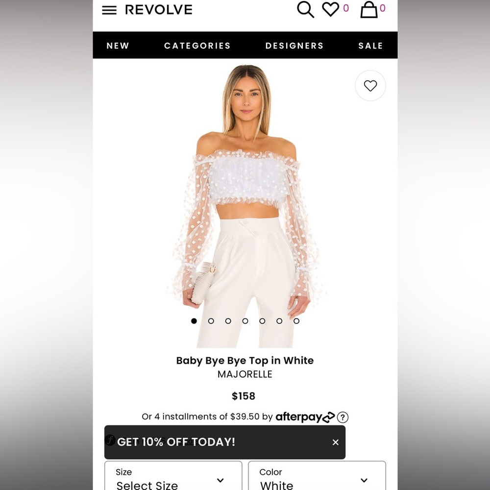 Majorelle white crop top